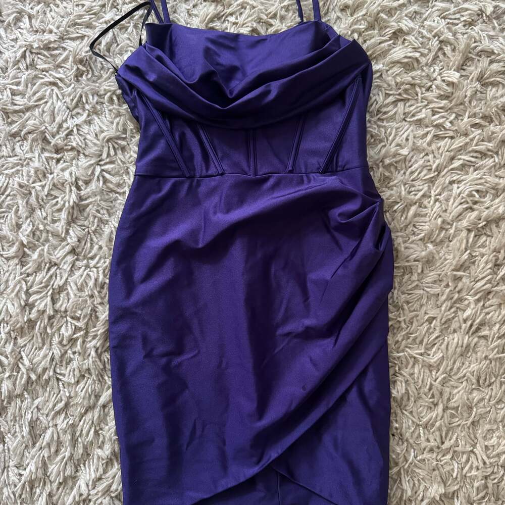 AQUA Draped Satin Corset Dress - Exclusive